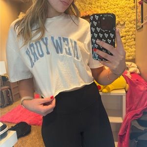 brandy Melville New York embroidered crop tee